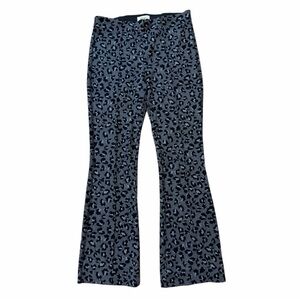 Anthropologie Maeve Mollie Gray Leopard Print Flare Leg Pants